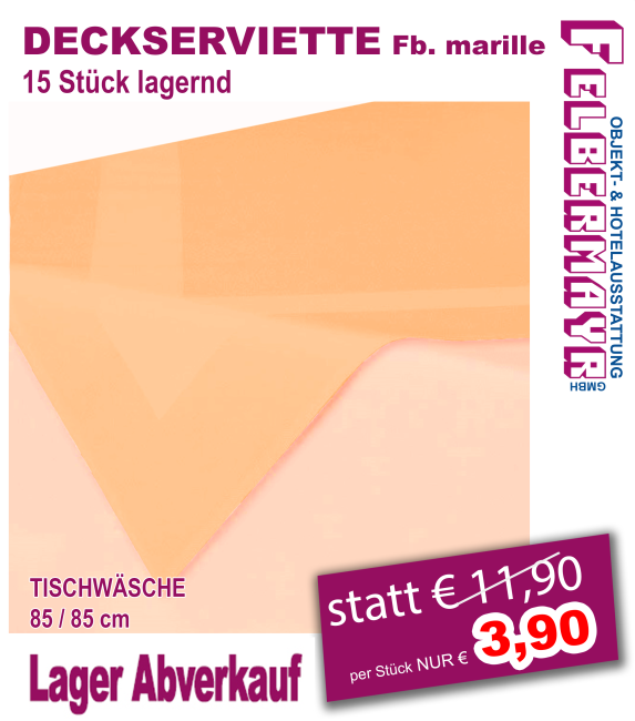 DECKSERVIETTE Baumwolle Fb. marille